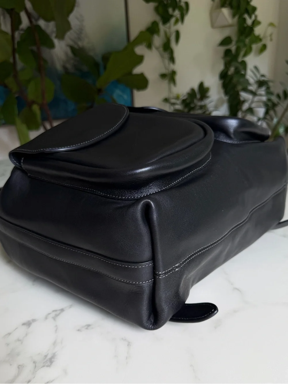 NWT COACH Crosby Backpack Bag Brass Black Natural Grain Leather CY279 Unisex